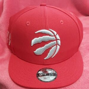 Raptors Red and Silver Snapback Cap